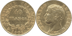 40 Francs NAPOLEON Tête nue Calendrier grégorien